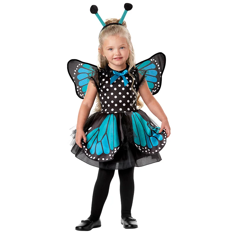 

Halloween Costume For Kids Butterfly Fairy Suit Girls Forest Woodland Green Elf Fairy Costumes Cosplay Tinker Bell Dress DN2417