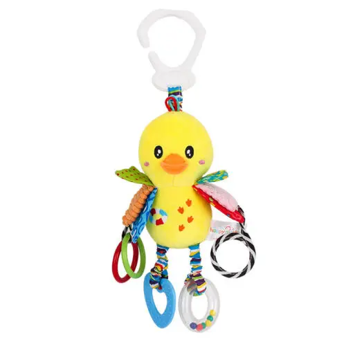 Newest Hot Kids Baby Infant Animal Plush Stroller Crib Pram Rattles Hanging Bell Play Toy Baby Rattles - Цвет: Yellow Duck