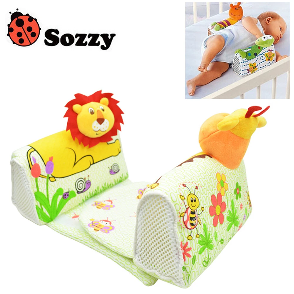 Sozzy-oreiller Anti-roulis pour bébé | Oreiller réglable se conformant à la forme du corps du bébé, motif grenouille Lion girafe