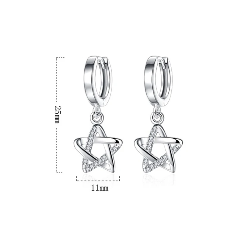 cubic zirconia five star earrings jewelry (5)