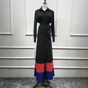 

2019 Black Abaya Dubai Kaftan Striped Cardigan Muslim Hijab Dress Turkish Islamic Clothing Abayas For Women Robe Caftan Elbise