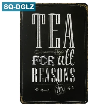 

[SQ-DGLZ]Hot TEA For All Reasons Metal Sign Vintage Metal Plates Cafe Pub Club Home Wall Decor Tin Signs Retro Plaque