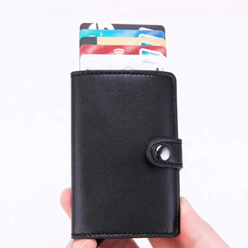 

Casual Anti Rfid Wallet Men Aluminum Card Holder Multi-card Position Credit Card Holder Fashion Redit Card Box Wallet New 2019