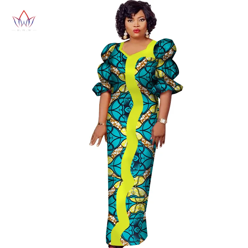 Goedkoop Made in China 2018 Mode Afrikaanse Jurken voor Vrouwen Dashiki Plus Size Afrikaanse Kleding Bazin Riche Straight Party Dress WY2539