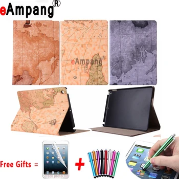

Slim World Map PU Leather Smart Cover Tablet Shell Cover Case for Apple iPad Air 1 iPad 5 9.7 Coque Capa Funda + Pen + Film