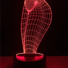 Горячая Распродажа новейший Змеиный кобра 3D лампа креативный подарок светодиодный ночник сенсорный Настольный красочный плавный переход абажур освещение