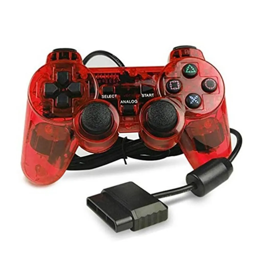 Проводные контроллеры геймпады для sony PS2 Playstation 2 Dual Shock консоль для видеоигр джойстик геймпады длинный кабель джойстик - Цвет: red