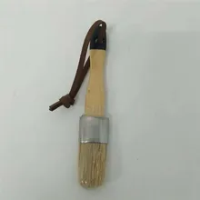 1 дюймовая деревянная ручка плоская Мел щетка для воска для рисования мебель плоская голова покрывает все поверхности с легким подвесом кожаный ремешок
