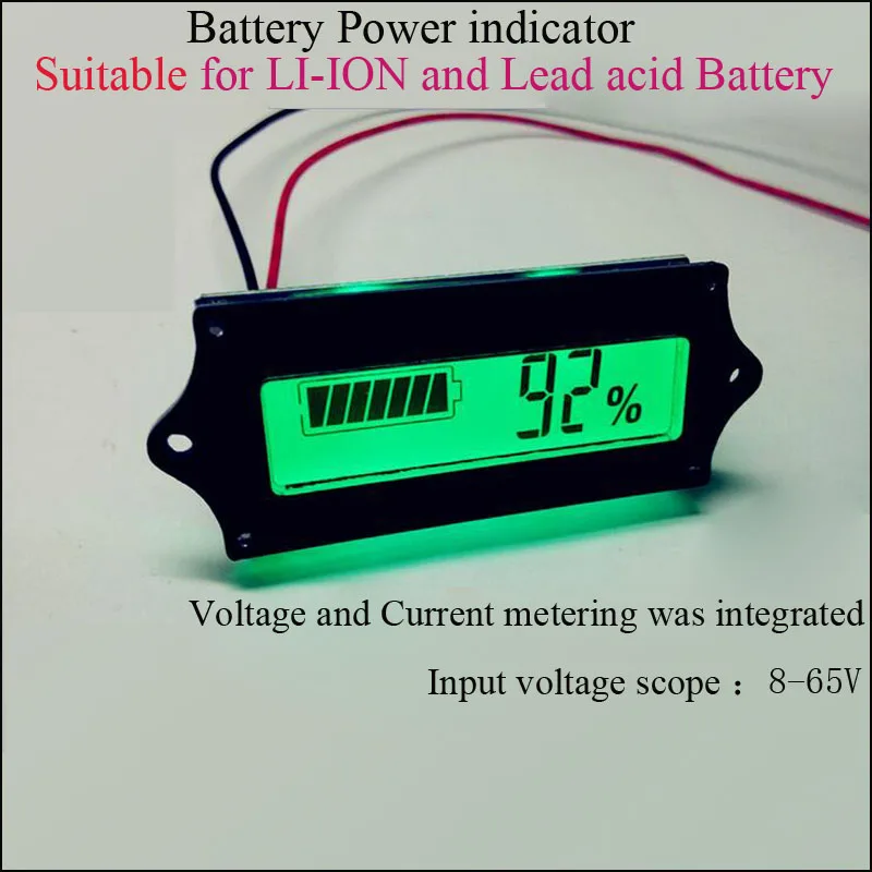 12 В 24 В, 36 В, 48 В литий-ионная батарея или индикатор питания батареи VRLA подходит для 1s до 15S литиевая батарея напряжение и измеритель тока