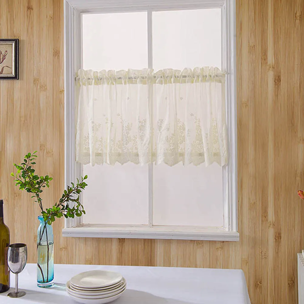 Сетка кружева цветок окно балкон короткий занавес кухня балдахин драпировка домашний декор