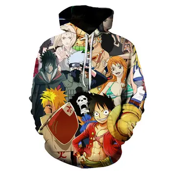 

One Piece 3d Hoodie Men Sweatshirts One Piece Luffy 3d Print Hood Pullover Funny Harajuku Japan Anime Hoodies Cosplay Men's Coat