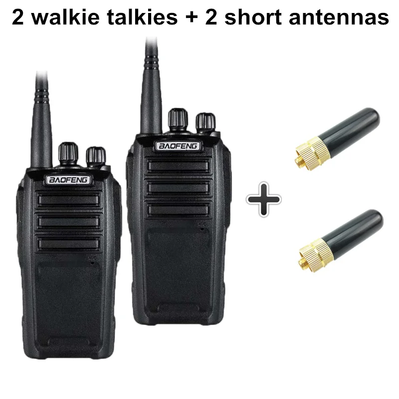 2 шт Baofeng UV-6 портативная рация 8 Вт 2000 мАч 128 CH UHF VHF Двухдиапазонная двухсторонняя радио Woki Toki 10 км полицейское оборудование радио Amador - Цвет: Add 2 short antennas