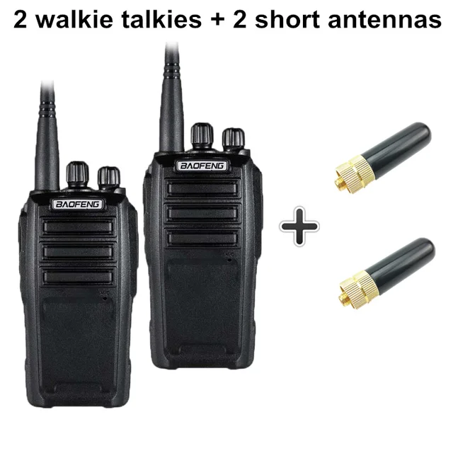 2pcs Baofeng UV-6 Walkie Talkie 8w 2000mAh 128 CH UHF VHF Dual Band Two Way Radio Woki Toki 10 KM Police Equipment Radio Amador Add 2 short antennas