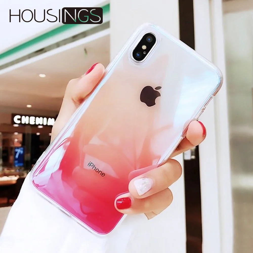 

Soft Gradient Color Clear Phone Case For iPhone 7 8 Plus XS Max XR Ultra Thin Transparent TPU Cases For iPhone X 6 6s Plus Cover