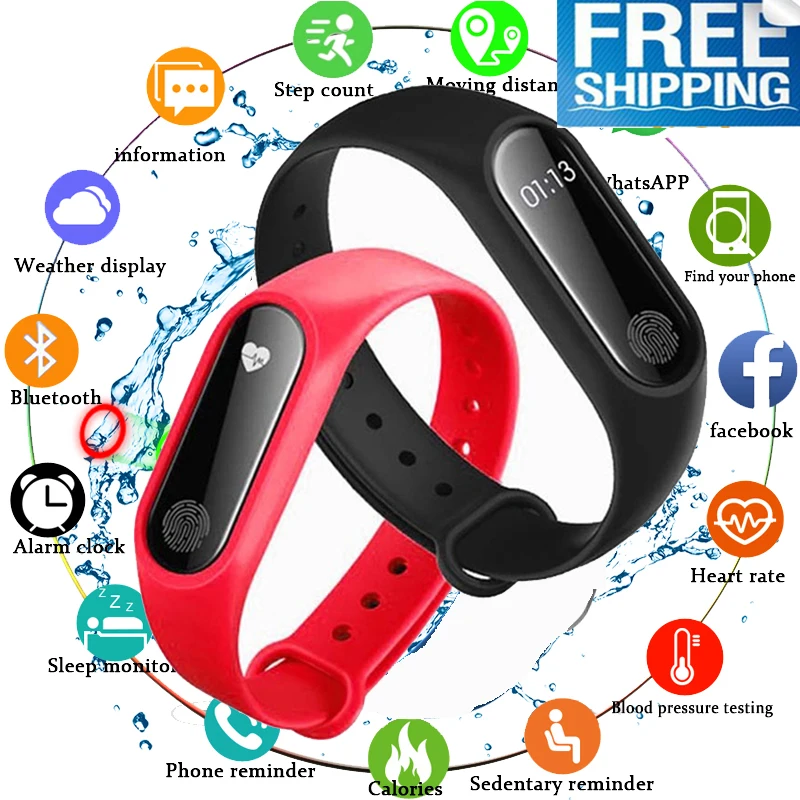 

NEW Smart Band Waterproof with Heart Rate Monitor Smart Bracelet Fitness Tracker Pedometer Wristband for Women Men Sport Watch