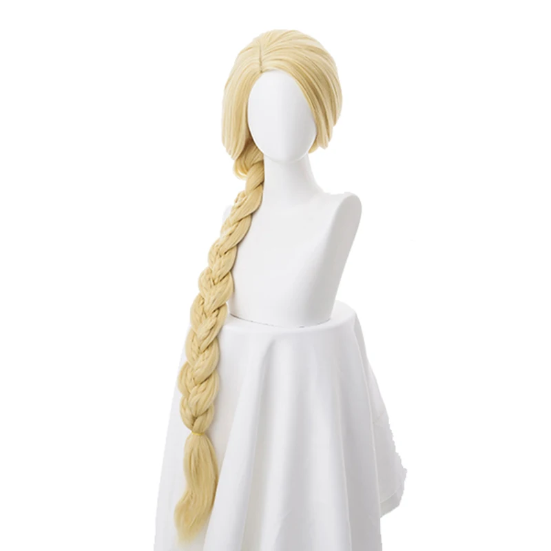 Запутанный принцесса 120 см 47 "прямой блонд Супер длинный парик для косплея Рапунцель синтетические волосы Аниме парик