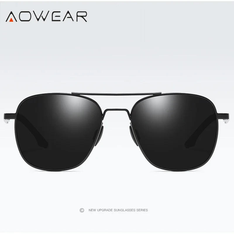 AOWEAR Сплав Мужские квадратные солнцезащитные очки поляризованные полые Солнцезащитные очки для мужчин женщин HD вождения очки солнцезащитные очки мужские солнцезащитные очки De Sol