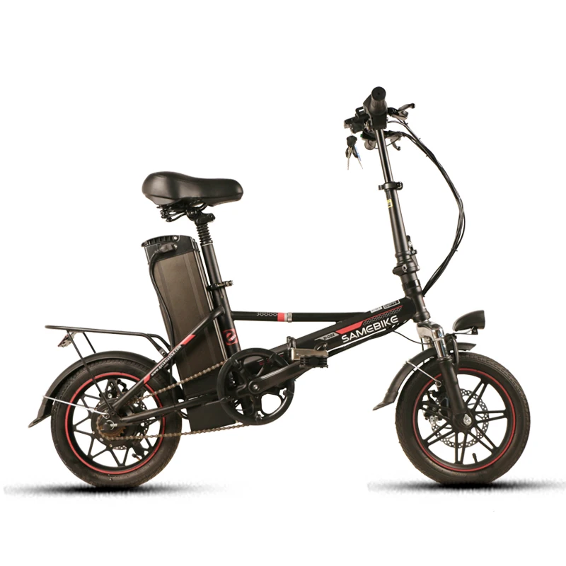 Excellent Samebike Foldable Aluminium Electronic Bicycle 48V12.5AH Tiires 14” X 1.95” Electric Bike Brushless 3