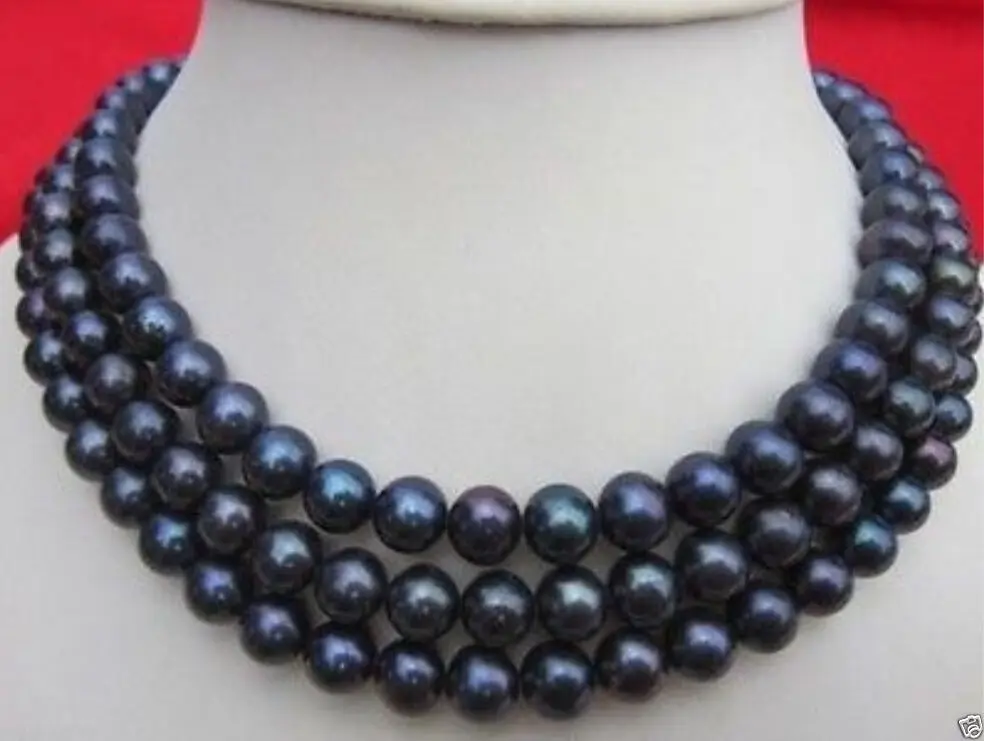 

huij 004564 9-10MM TAHITIAN BLACK PEARL NECKLACE 50