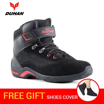 

DUHAN Motorcycle Boots Men Summer Mesh Moto Boots Riding Motocross Boots Motorcycle Shoes Breathable Botas Moto Protective Gear