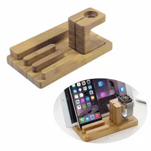 Multi-Functional Bamboo Wood Charging Station 4USB Universal Charging Stand For Desktop Phone For iPad For Apple Watch