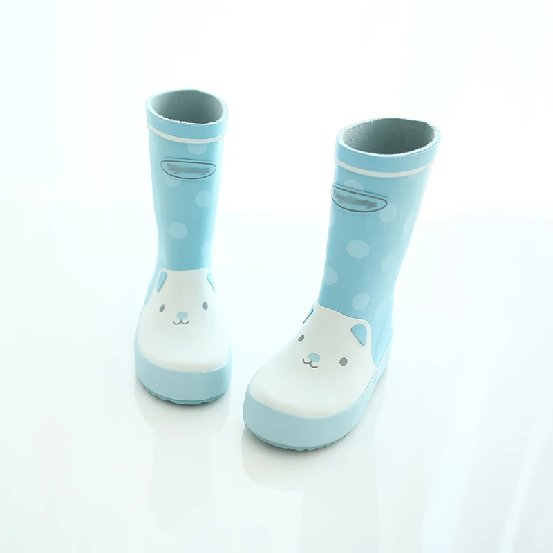 YESELLO/резиновые сапоги для дождливой погоды из натуральной резины; обувь на плоском каблуке средней высоты; нескользящая подошва для малышей и студентов - Цвет: blue 20cm