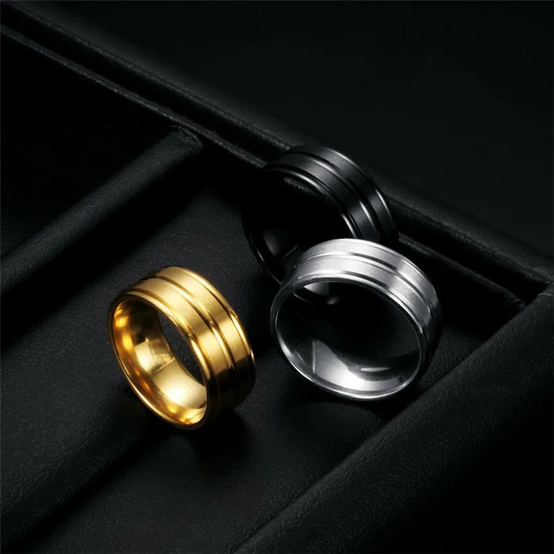 LETAPI Stainless Steel Wedding Rings For Women Three Colors Trendy Fashion Jewelry For Men Women Party Jewelry Dropshipping