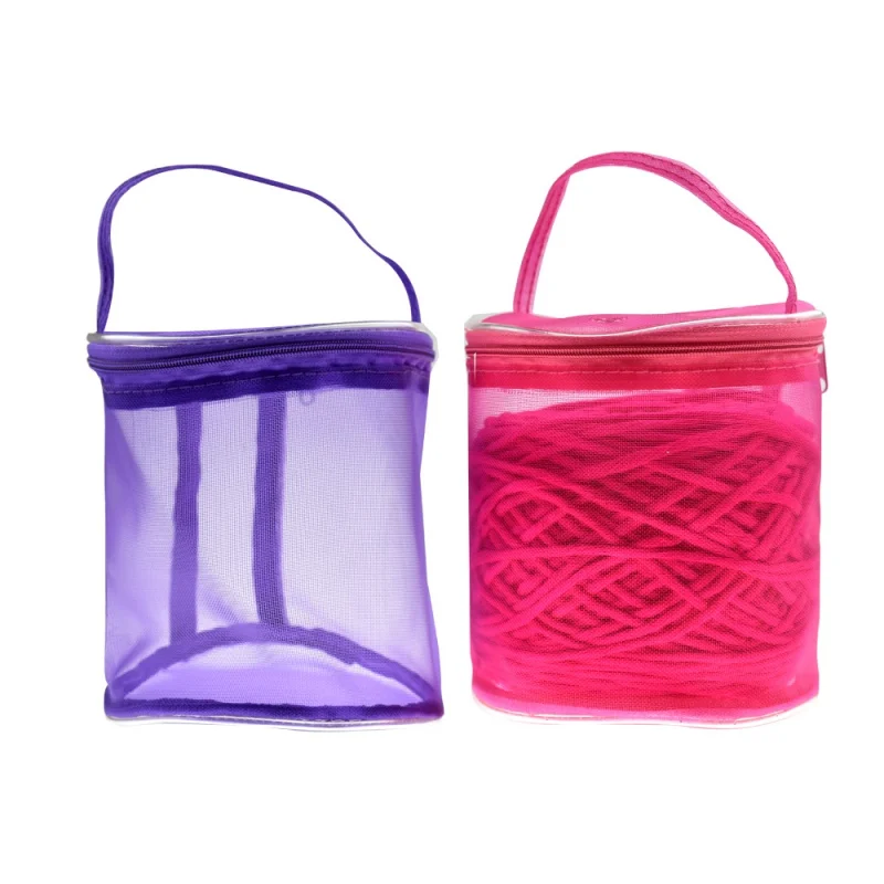 

Durable Tools Nylon Yarn Case Organizer Storage Baskets Knitting Yarn Round Plastic Bags Traveling Sewing Tools