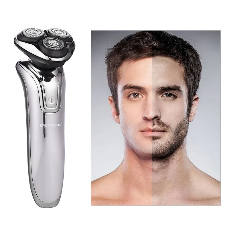 Harga 3 Pisau Pisau Cukur Listrik Alat Cukur Listrik untuk Pria Portabel Isi Ulang Mesin Cukur LCD Display Tahan Air Pria Jenggot Pemangkas
