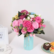 5 головок, искусственные праздничные декоративные вечерние цветы для дома, отеля, свадьбы, офиса, сада