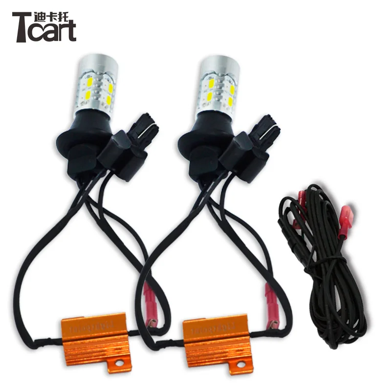 

Tcart 2pcs Car LED DRL Daytime Running Light Front Turn Signals Auto Led Bulbs T20 7440 WY21W Spot Lamp For Mazda 6 GH 2008-2011