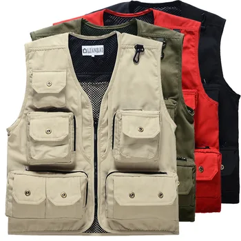 

Men's Vest Sleeveless Jacket Style Casual Vest Fashion Waistcoat Military Tactical Jacket Sweatshirt Multi-pocket Fisherman Vest