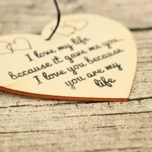 Я люблю свою жизнь Висячие деревянные сердце подарок на день Святого Валентина жена знак