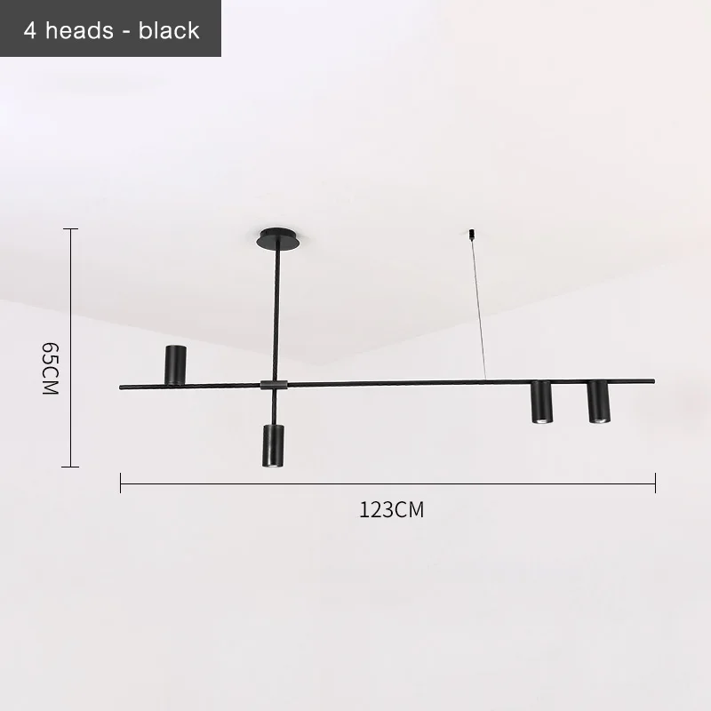 Скандинавский пост-Современный Креативный подвесной светильник простой бар гостиная столовая спальня индивидуальные подвесные светильники - Цвет корпуса: 4 heads black