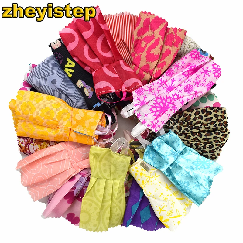 

Random 10 Pcs Dolls Dress Mixed Sorts Handmade Beautiful Fashion Party Clothes For Barbie Doll Kid's Gift Girl's Toys