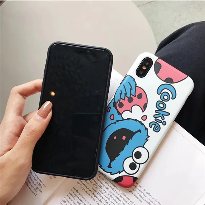 Cookie Sesame Street Case For iPhone cover X XS MAX XR Kawaii anime Cartoon Phone case silicon For coque iphone 8 7 6 6S Fundas Cookie Sesame Street Case For iPhone cover X XS MAX XR Kawaii anime Cartoon Phone case silicon For coque iphone 8 7 6 6S Fundas