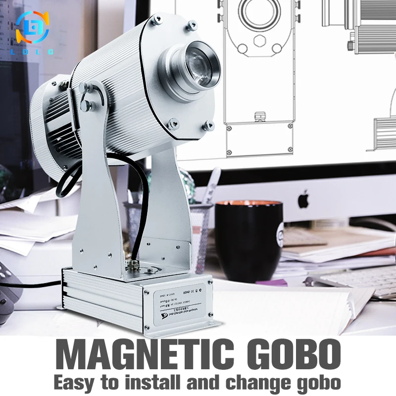 Aluminum Alloy Silver OUTDOOR 4500Lumens Gobo Projector Waterproof 40W LED Rotary Custom Image