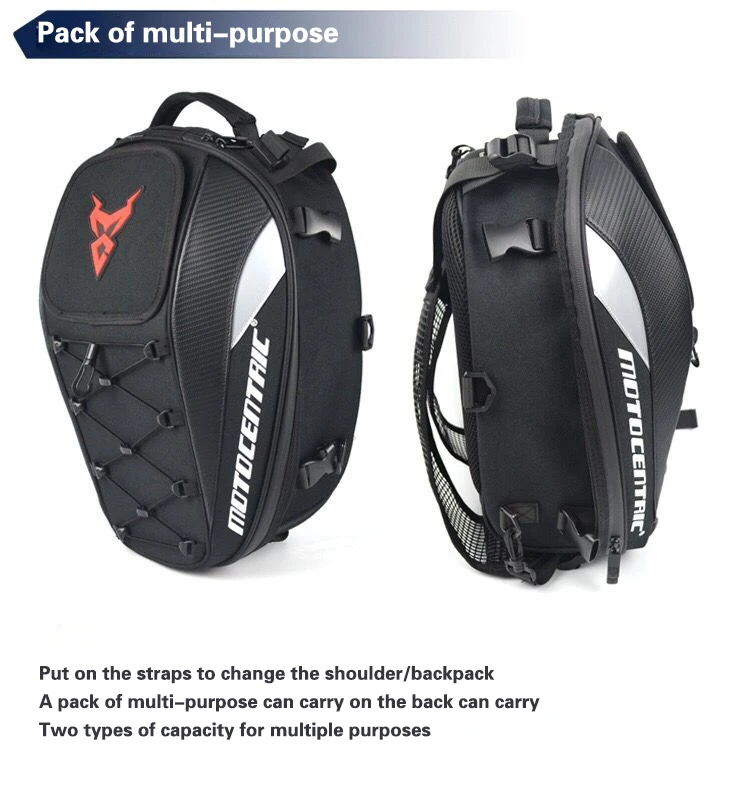 Brand New Waterproof Motorcycle Tail Bag Multifunction Motorcycle Rear Back Seat Bag High Capacity Motorcycle Rider Backpack 4