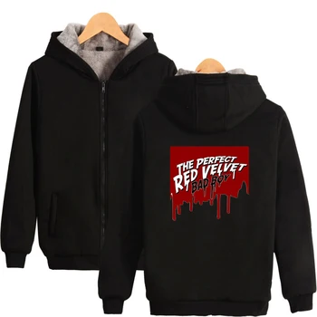 

New arrival bad boy album red velvet o neck hoodie kpop unisex zipper hooded sweatshirt k-pop lovers high quality clothing