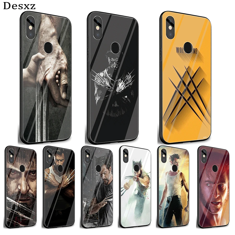 

Desxz Glass Mobile Phone Case For Xiaomi Note 5 6 7 Pro F1 A1 A2 4X 5X 6X 9 Cover Marvel Hero Wolverine Bag Shell