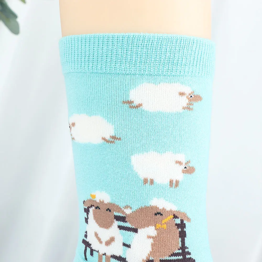 Хлопковые женские носки с мультяшной овечкой, крокодиловой коровой; сезон осень-зима; женские милые носки в стиле Харадзюку; модные хипстерские носки с животным принтом