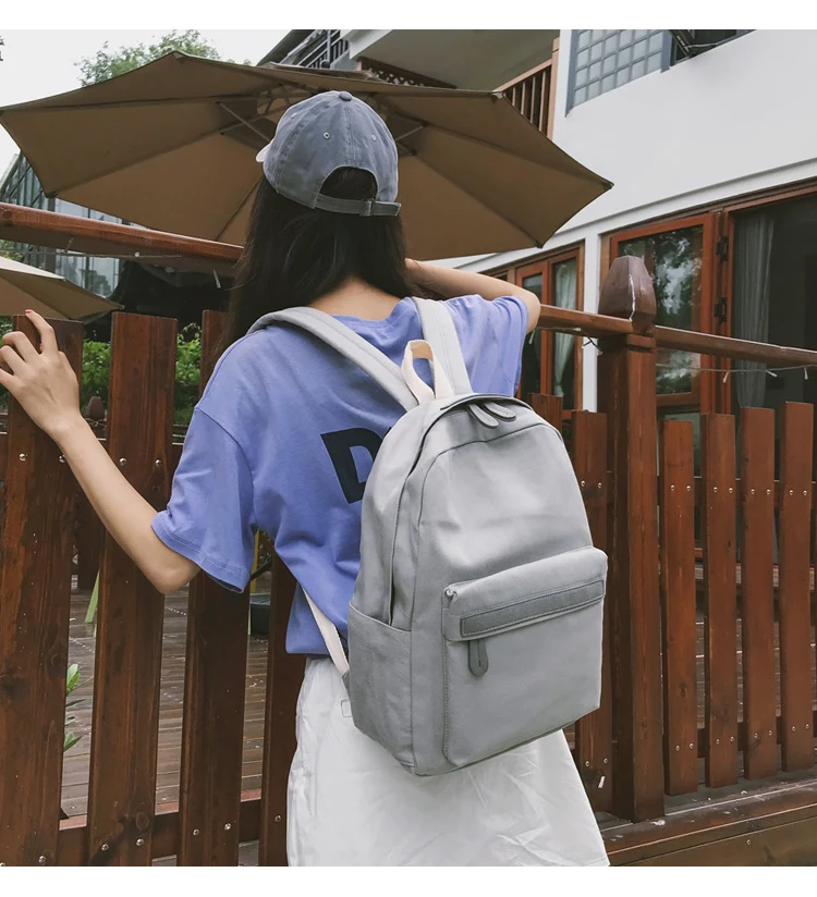 MJ Women Canvas Backpacks Ladies Shoulder School Bag Backpack Rucksack for Girls 2019 Travel Fashion Bag Casual Student Bag (8)