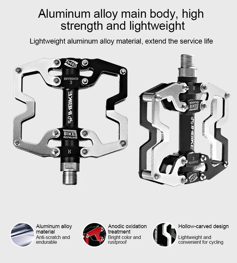 INBIKE Сверхлегкая педаль велосипеда горный велосипед Алюминиевый велосипедные Педали Велоспорт закрытые Педали Профессиональный