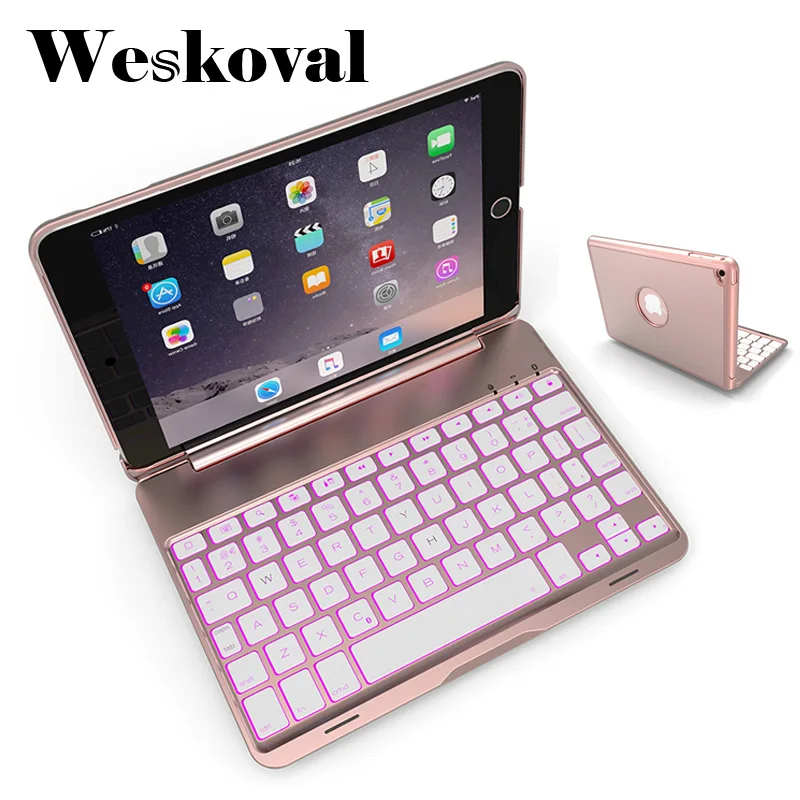

Wireless Bluetooth Keyboard For iPad Mini 4 Slim Case For iPad Mini 4 7.9 inch Tablet Aluminum Alloy Stand Cover Flip Capa +Pen