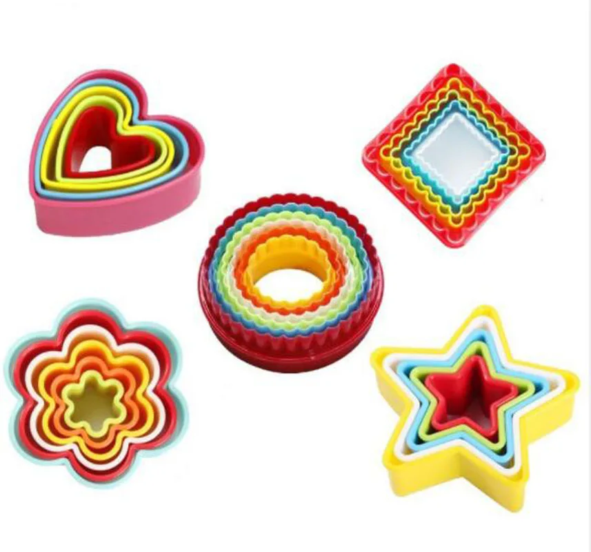 

5/6Pcs set Heart Cookies Cutter Molds Plastic Cake Mould Biscuit Plunger Forms For Cookies Cake Decorating DIY Baking Tools
