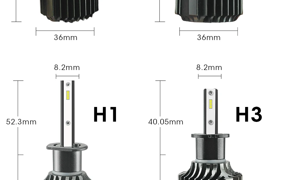 Мини Размеры H7 светодиодный H4 9012 HIR2 CSP HB4 HB3 H3 H1 светодиодный H11 H8 Противотуманные огни автомобиля Headligt лампы высокой 12В для ближнего и дальнего света 6000K 8000LM без вентилятора