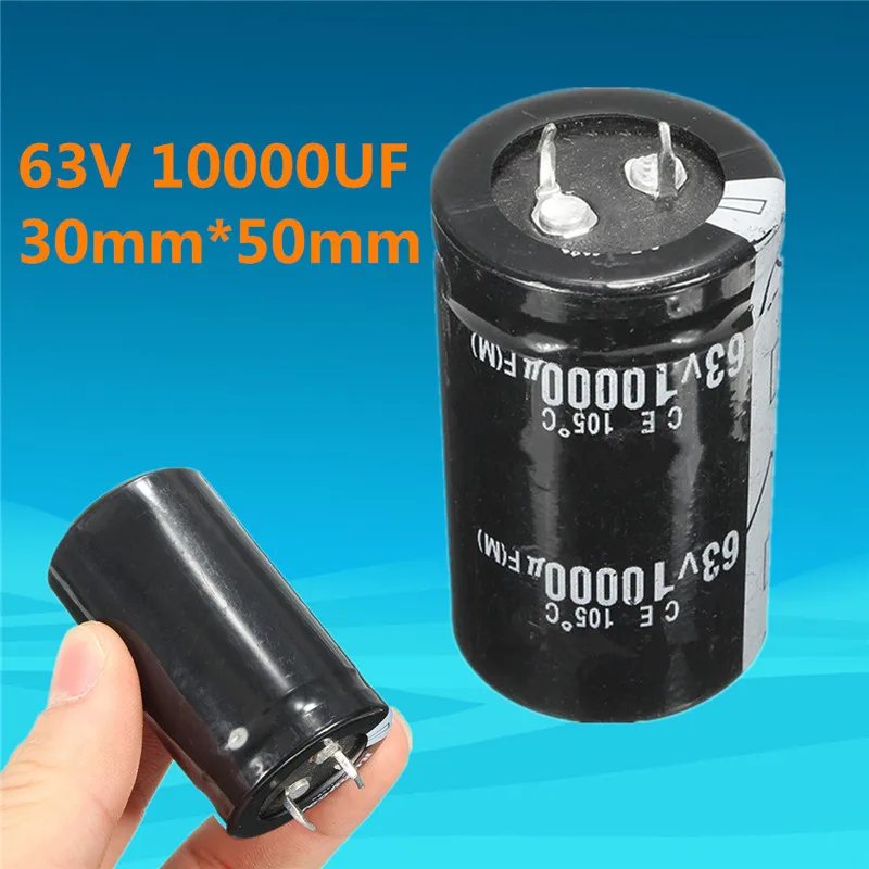 

2017 Durable Quality 1Pc 63V 10000UF Capacitor 30mm*50mm Long Life High-frequency Temp Electrolytic Capacitors on Sale