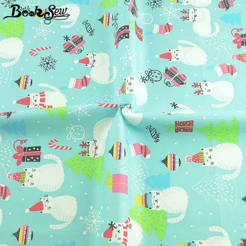 

Booksew 100% Cotton Twill Fabric 160 Printed Blue Snowman Patchwork Sewing Cloth Textile Fabric Meter Telas Por Metro Stoffen