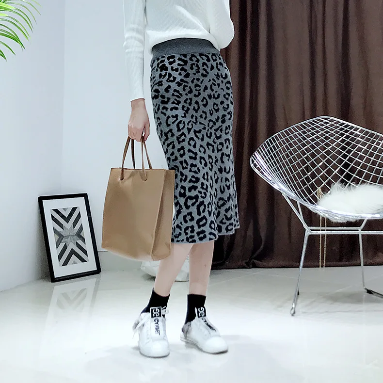 

Saia Midi Top New Arrival Polyester Skirts Womens Skirt Women Free Shipping 2019 Spring Korean Knit Hem Splits Thin Pack Hips
