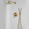 Sistema de grifo de ducha de lluvia juego de grifo de mezclador de baño desviador de latón Rosa negro mate mano Kit de brazo de pared de cabeza de 8-16